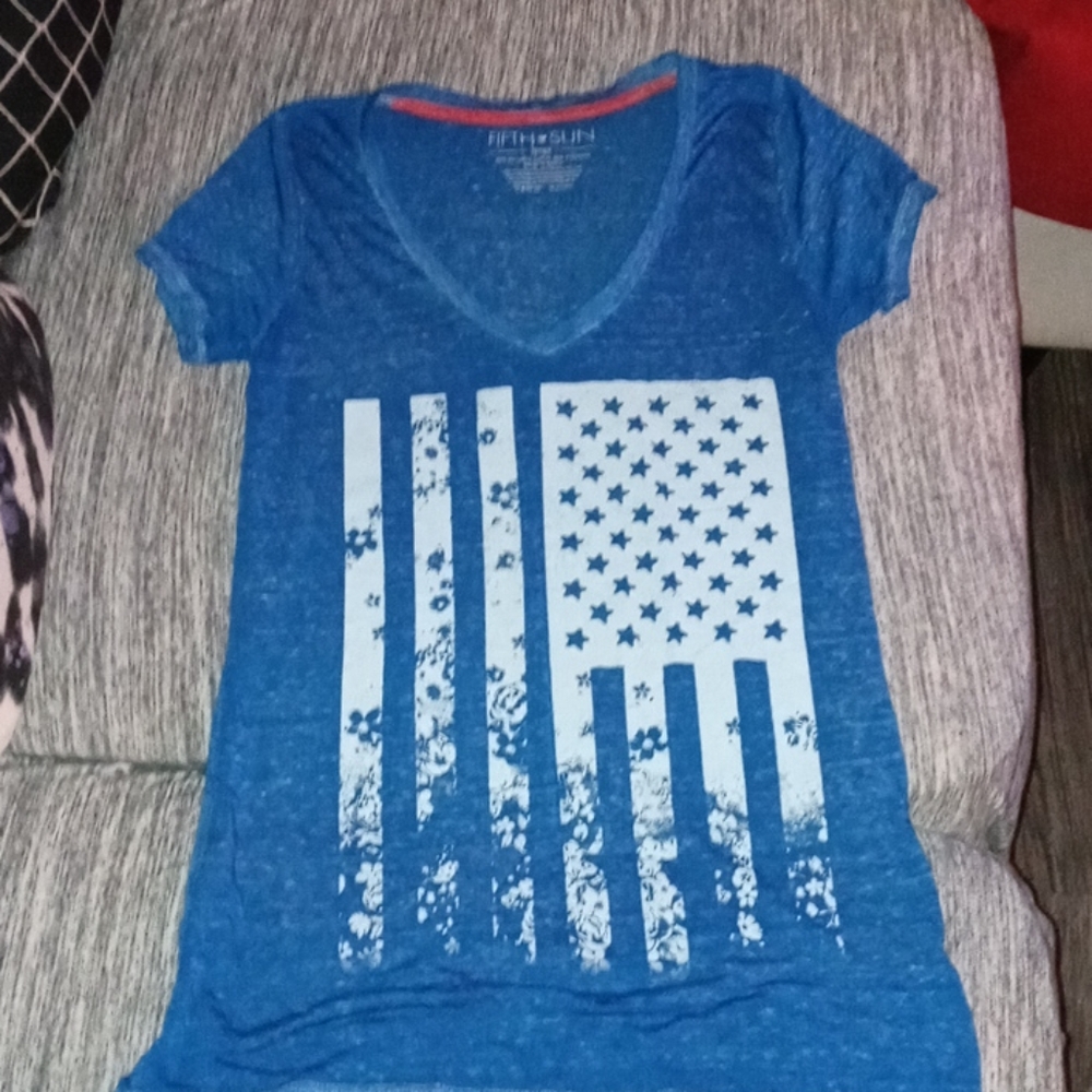 Blue burnout tee